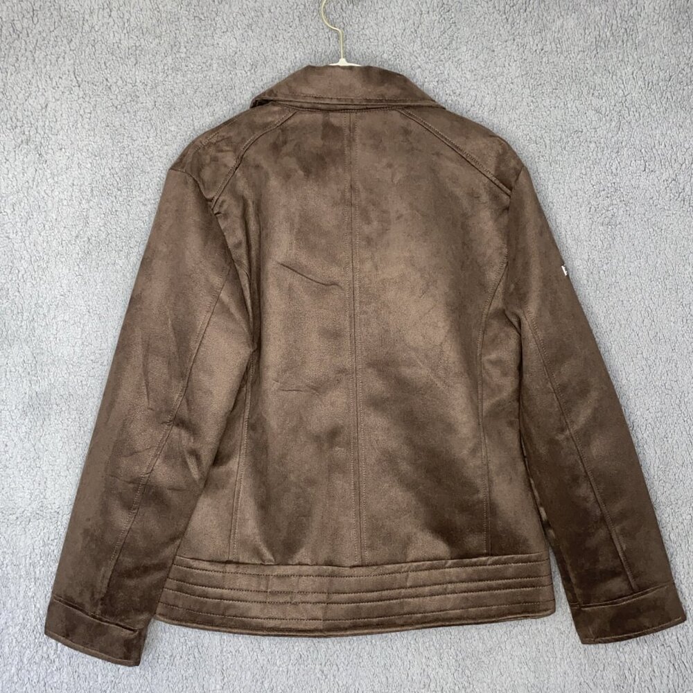 BV Clothing Brown‎ Leather Suede Zipper Front Jacket NWT Sz L - Picture 2 of 8